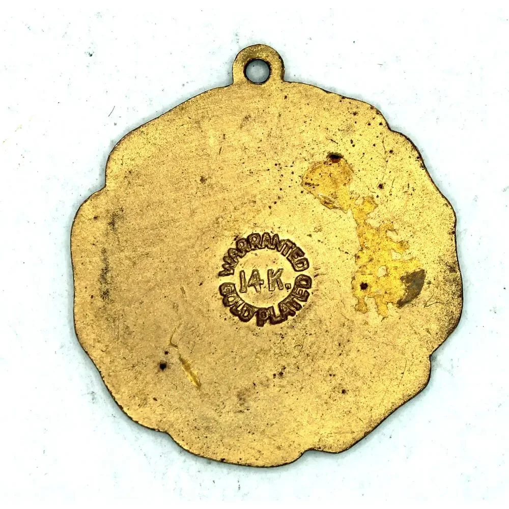 14kt Goldplate Great Seal of Kansas Watch Fob Pendant